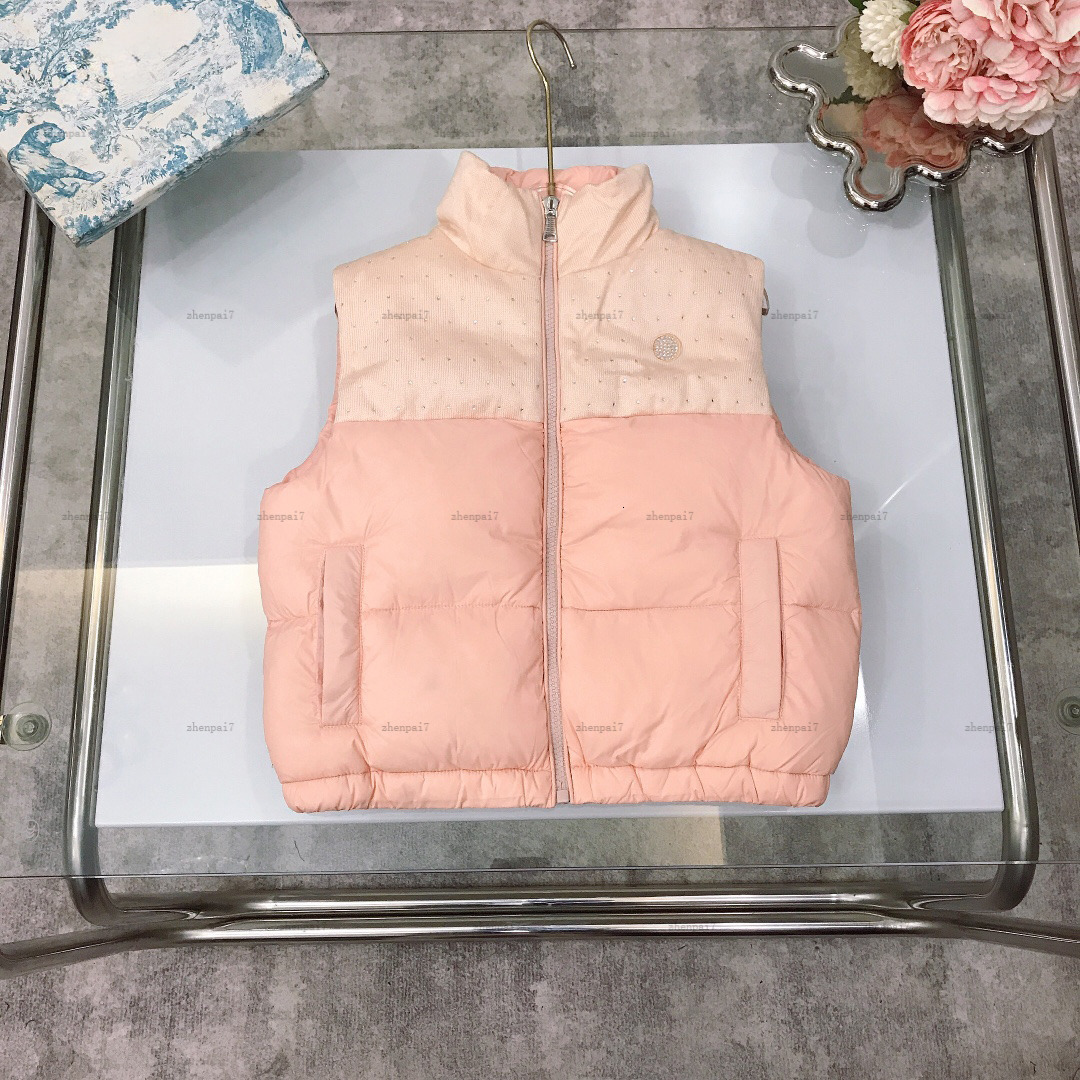 Top baby vest Two-color patching child waistcoat kids designer clothes Winter boy coat pink girl jacket A239X07N063-image-1071828291