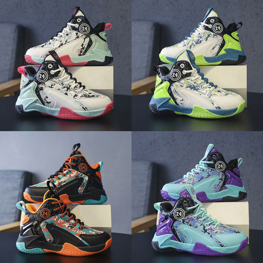 Hot Sale Kids Basketball Shoes Boys Sneakers Non-slip Child Trainers Basketball Shoes Walkfashion Outdoor Children Sport Shoes Size 31 - 40 W0592