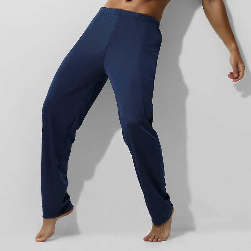 Mens Summer Ice Silk Casual Long Pants Air-Conditioned Pants Thin Spring and Autumn Loose Large-Size Summer Home Pants Can Be XJ250821