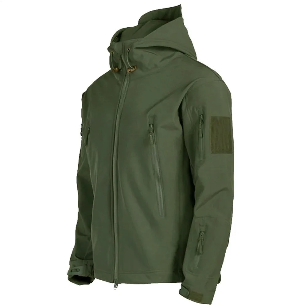 TRAF 2024 Fashionable Shark Skin Soft Shell Jacket Mens Tactical Windproof Waterproof Jacket Mens Jacket Hooded Jacket 250818