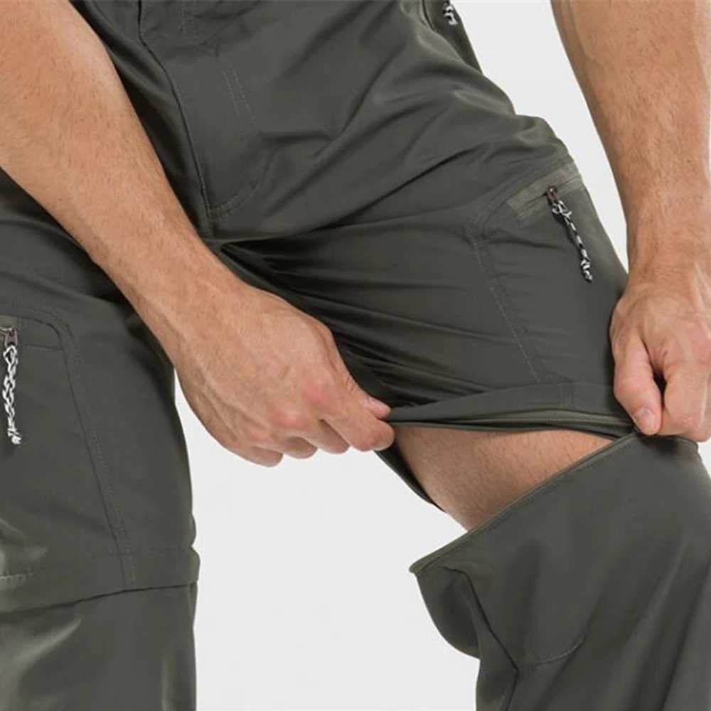 Casual Quick Dry Pants Men Summer Detachable Trousers Mens Outdoors Sports Breathable Waterproof Militarmy Cargo Run Short Pants XJ250821