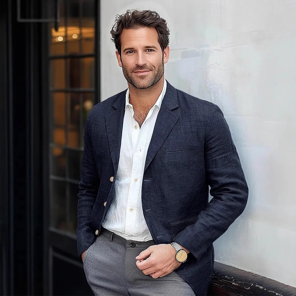 European Mens Suit Jacket Casual Solid Color Business Fashionable 250821
