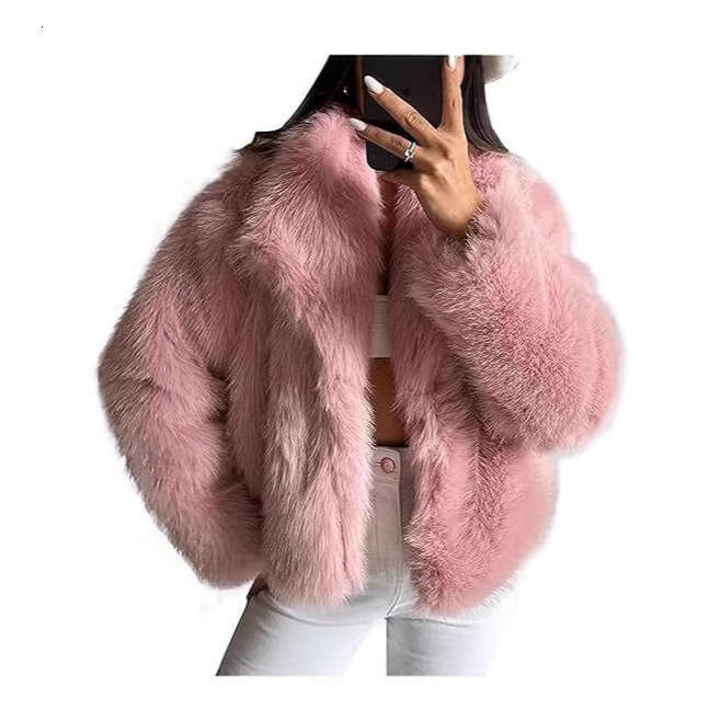Autumn and winter new fur coat plus size women's top anti fox fur lapel short imitation fur