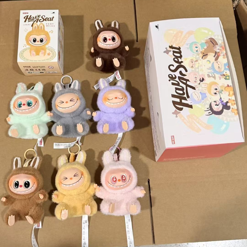 Vente chaude anime figure labubu haute qualité a une série de sièges en vinyle Pendant Doll modèle jouet mignon monstre keychain toys cadeaux tou