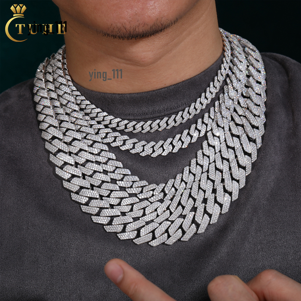 Hip Hop Jewelry Men Women 6mm-20mm 14K 18K Gold Filled Plated Brass Moissanite Moissanite Diamond Iced Out Miami Cuban Link Chain Necklace