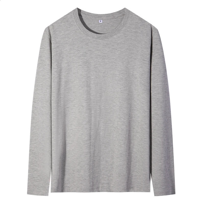 Spring Summer Mens ONeck TShirt Long Sleeve T Shirt Male Solid Tshirt Man Clothing Breathable Men Tops Tees 250820