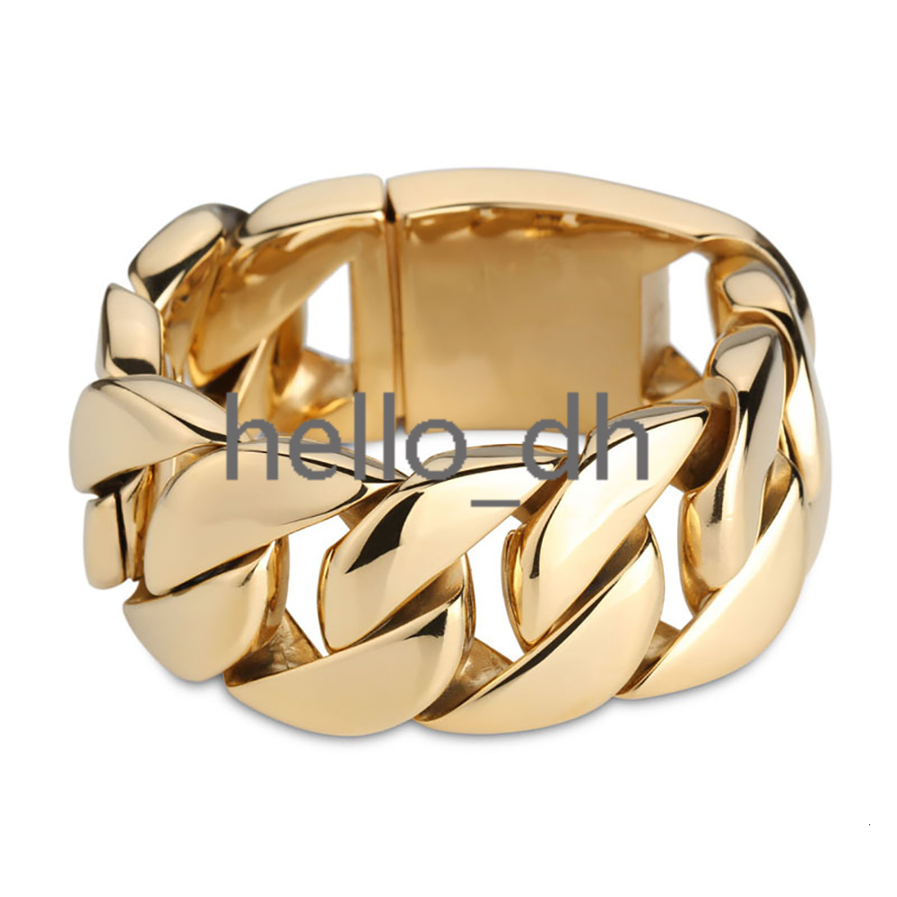 32MM Hight Quality 925 silver 925 silver Heavy Cuban Chain Bracelet Mens 18K Gold Plated Mens Chunky Curb Chain Link Bracelets
