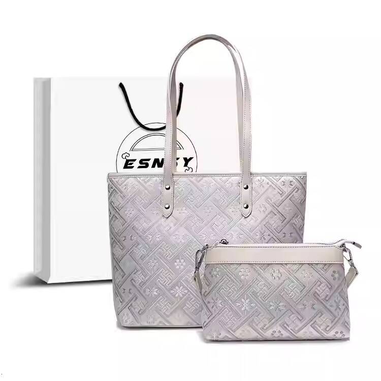 Déscripteur de livraison gratuite Chinois Zhuang Brocade Mom Tote Sac Nouveau sac à main de mode pour femmes Sac à bandoulière de grande capacité