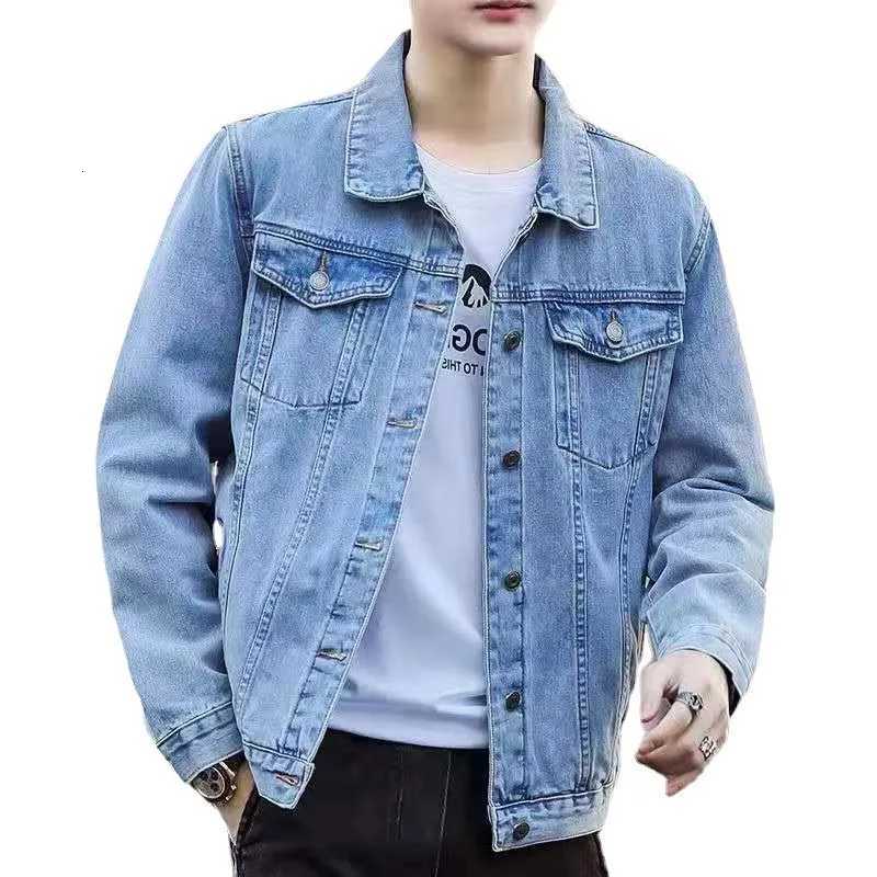 5XL-M Spring Autumn Men Denim Jackets Casual Solid Color Lapel Single Breasted Jeans Jacket Men Slim Fit Cotton Outerwear Jackets W250821
