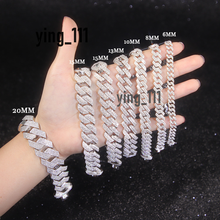 On Sale VVS Moissanite Bracelet with GRA Cuban Link Chain Real 925 Sterling Silver Gold Plated Fine Jewelry Bracelet