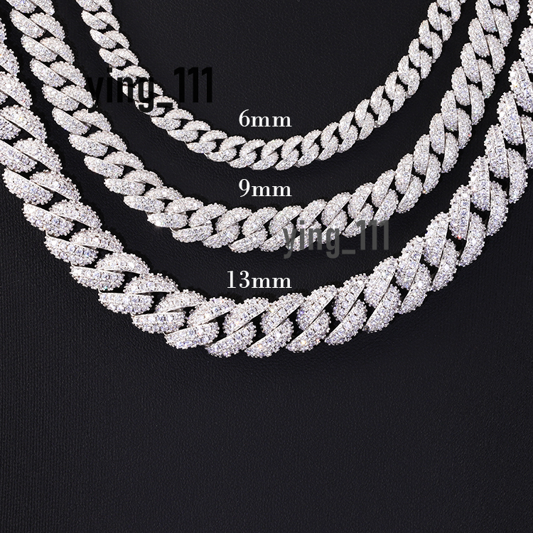 Multiple Size GRA Certificate VVS1 Moissanite D Color Sterling Silver 925 Iced Out Cuban Link Chain