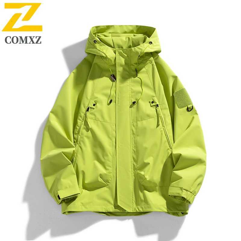2025 Mens Jacket Autumn New Fashion Hooded Waterproof Windproof Rush Coats for Outdoors Camping Hiking Travel Breathable Outerwear W250821