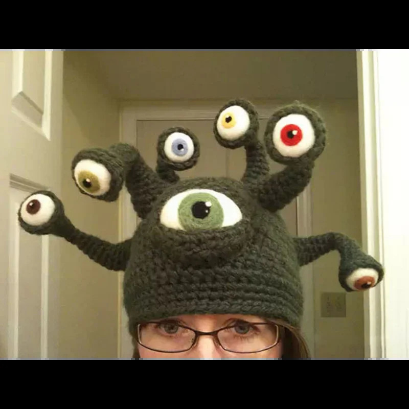 Octopus Eyes Automne et hiver Trade étranger Créatif Halloween Chapeaux faits à la main Chapeaux de laine alternatifs 250818