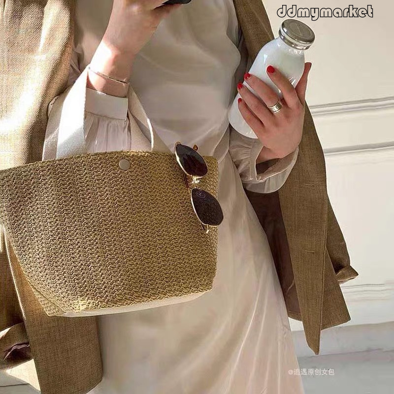 Ddmymarket INS2025 New Trendy Beach Summer Vacation Versatile Woven Handbag Straw Bag for Women