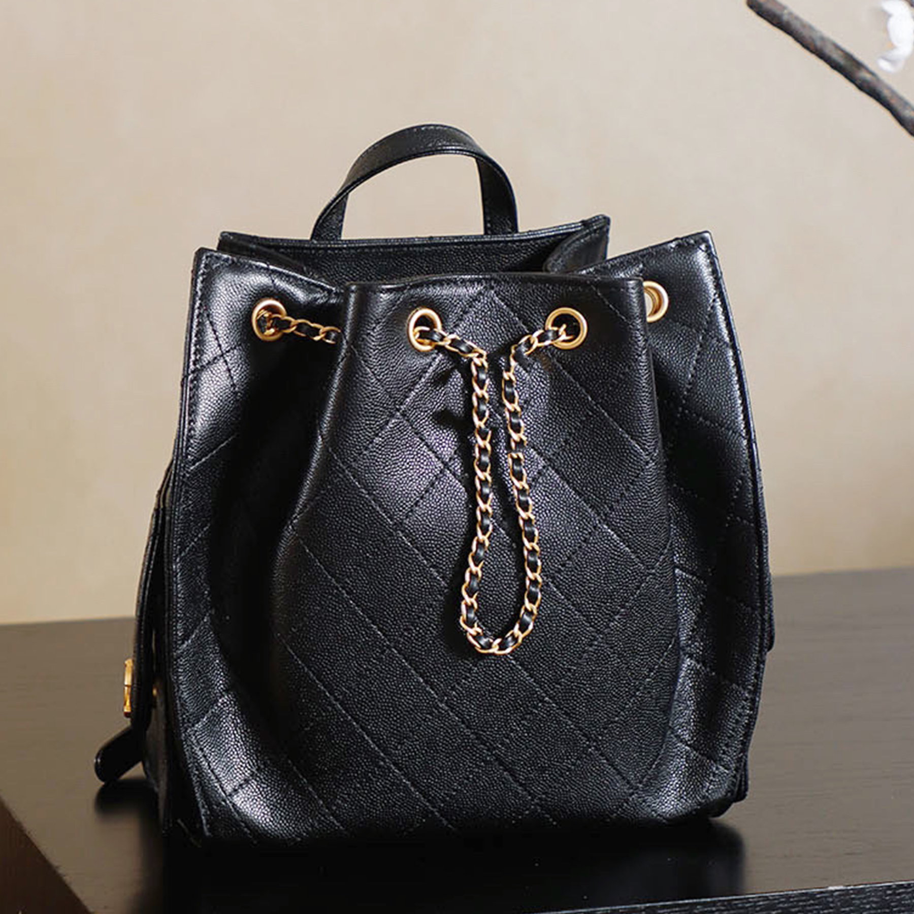 New 10A 25 Medium Backpack Luxury Designer Grained Genuine Leather Shoulder Bag Golden Hardware Crossbody Bag Fashion Women Casual Shopping Handbag