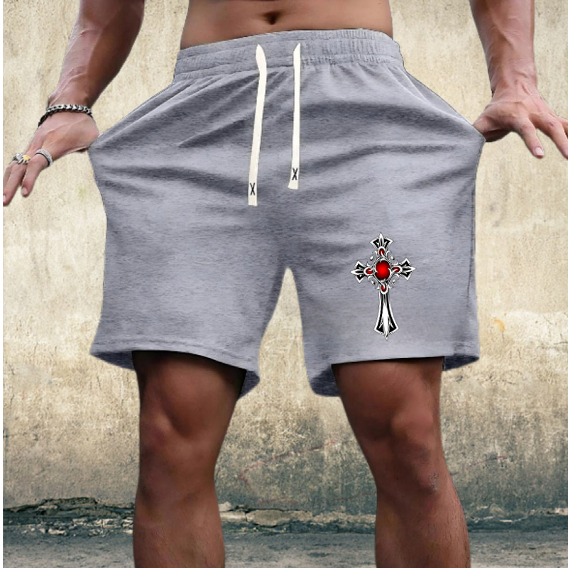 1330 Summer Wholesale Customizable Large Size Men's Casual Elastic Knitted Shorts Mid-Waist Breathable Boxer Pants Hot Drawstring Printed