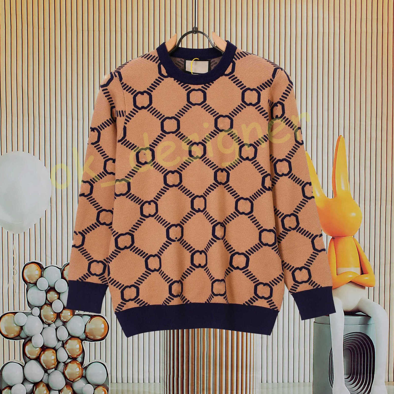 Designer Men's Sweaters Brand Verified Version Autumn Winter Trendy Letter Round Neck Knitted Sweater Unisex Loose Casual Top mens Sweater shir