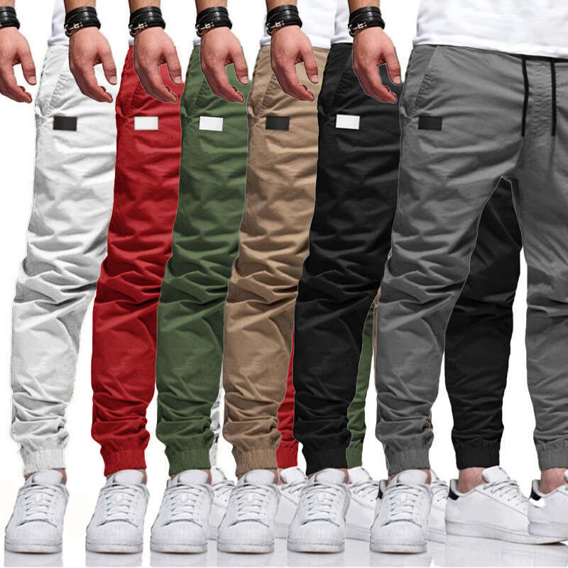 New European Size Men's Cargo Youth Trendy Casual Slim Fit Jogger Pants For Men B5