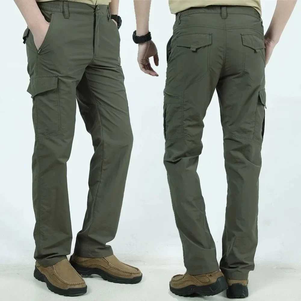 Mens Breathable Summer Casual Army Military Long Trousers Lightweight Tactical Pants Male Waterproof Quick Dry Cargo Pants XJ250821