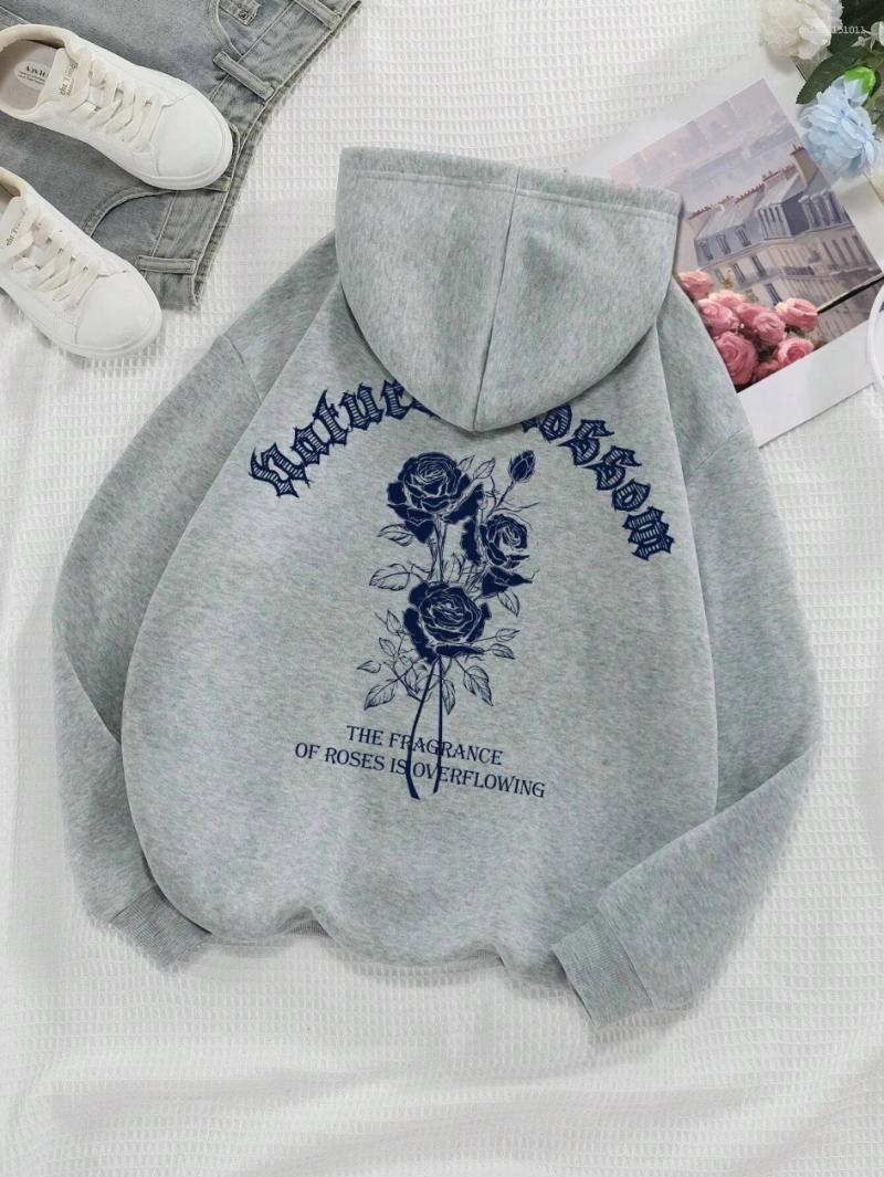 Hoodies masculins mode femme vintage lettres fleurs imprimées swetshirts de printemps