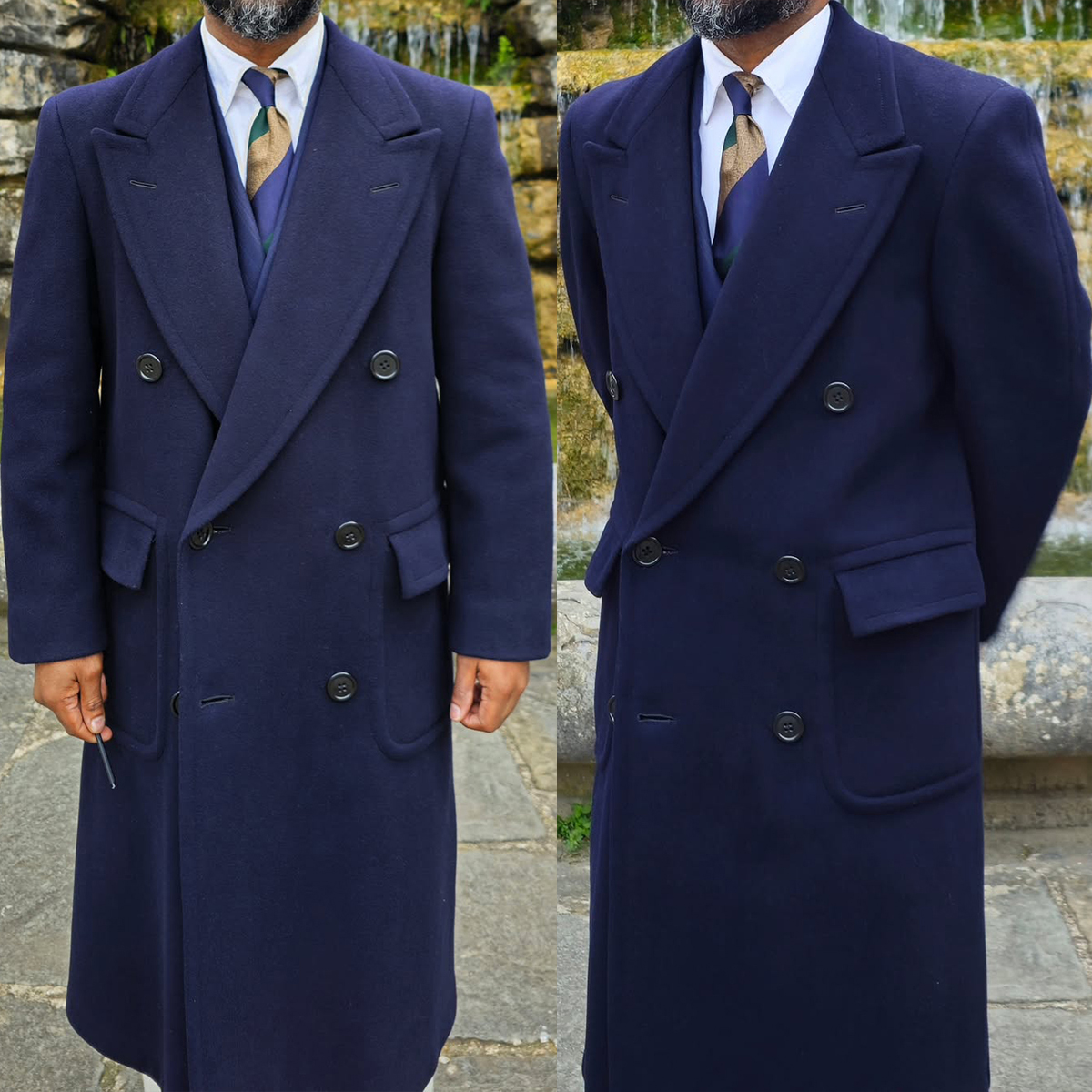 Fashion Men's Overcoat Windbreaker Peaked Lapel Blazer Autumn Winter Cassual Double Breasted Custom Made Plus Size Jacket