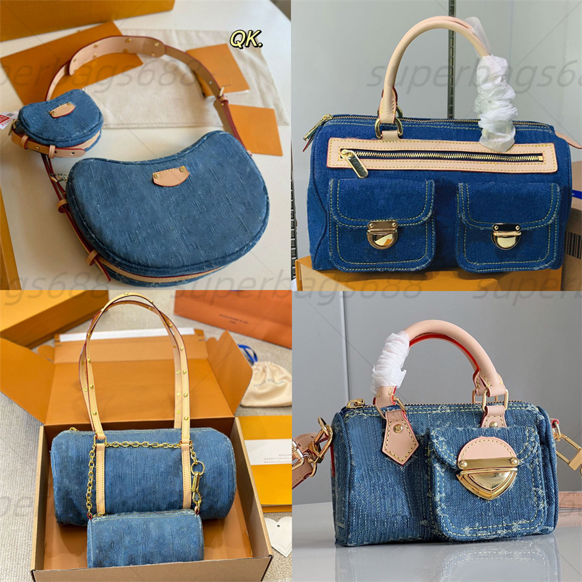 Designer Bag retro denim Shoulder bags Handbag Top Quality blue Denim flower crossbody bag Luxury Tote bag Lady Leather Mini Underarm Bags Women jea