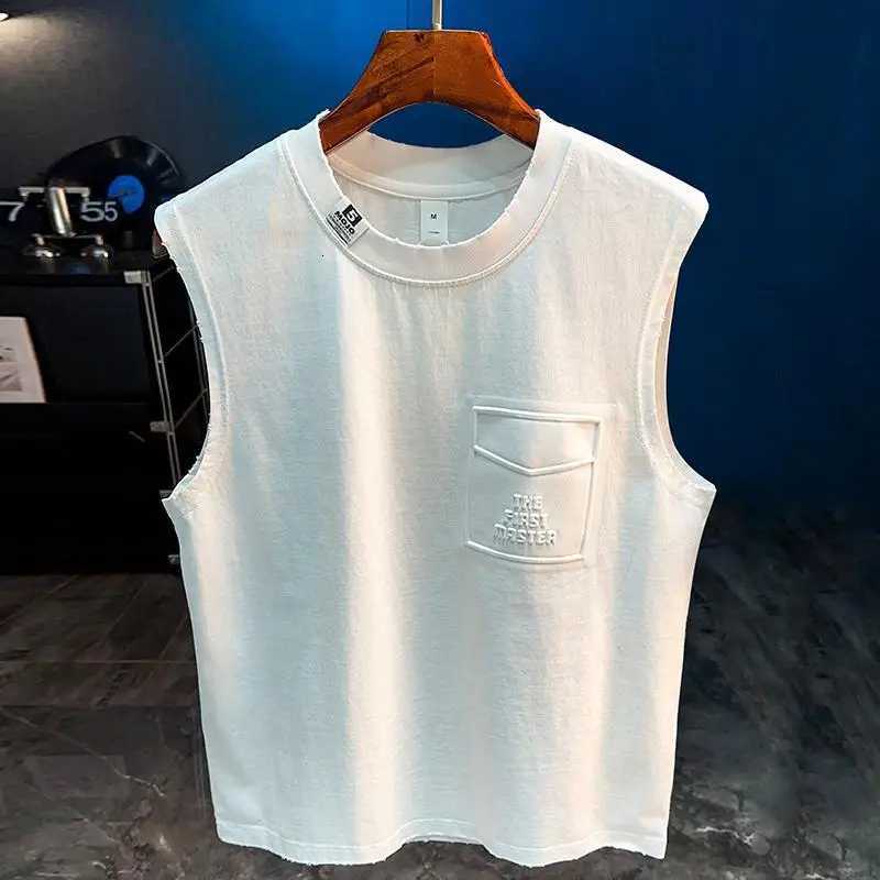 2025 Summer New Tank Top Mens Fitness Outdoor Clothing Versatile Loose Trendy Sleeveless Sports Top X250821