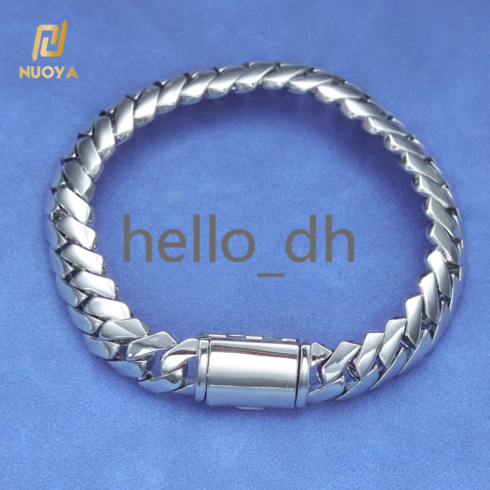 18K Gold Plated Cuban Chains 925 Silver Bracelet 12MM Rapper Men Hip Hop Cuban Link Chain