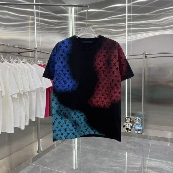 Hommes plus t-shirts et polos 100% coton lettre jacquard cou cou à manches courtes shorts de plage shorts de plage h84456