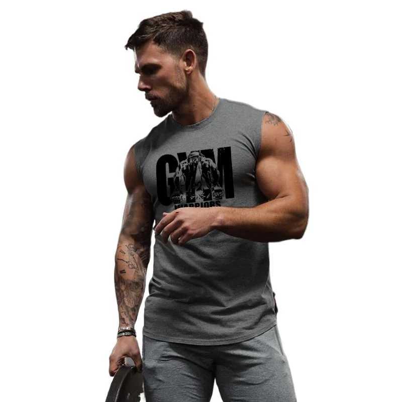 Mens Cotton Vests Gym Workout Sleeveless T-Shirts Bodybuilding Muscle Clothing Fitness Sportswear Workout Muscle Tank Tops X250821