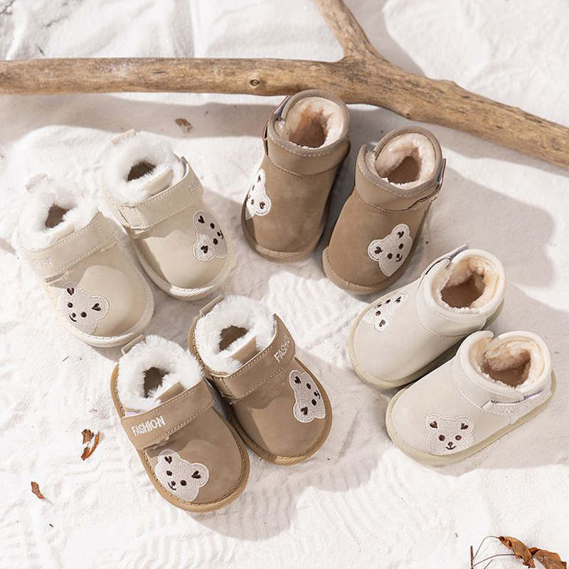 Infant Winter Plush Boots For Toddler Warm Thick Boots Baby Kid's Cotton Shoes Walkfashion Faux Fur Boots Size 17 - 30 W0504