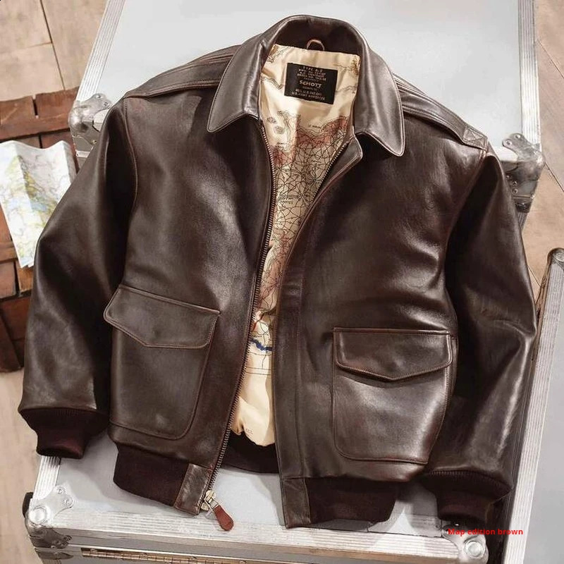 Classic Retro Motorcycle Jacket Us Air Force Pu Leather Jacket Male And Female Pilots Couple Jackets Motorcycle Handsome Jackets 250821
