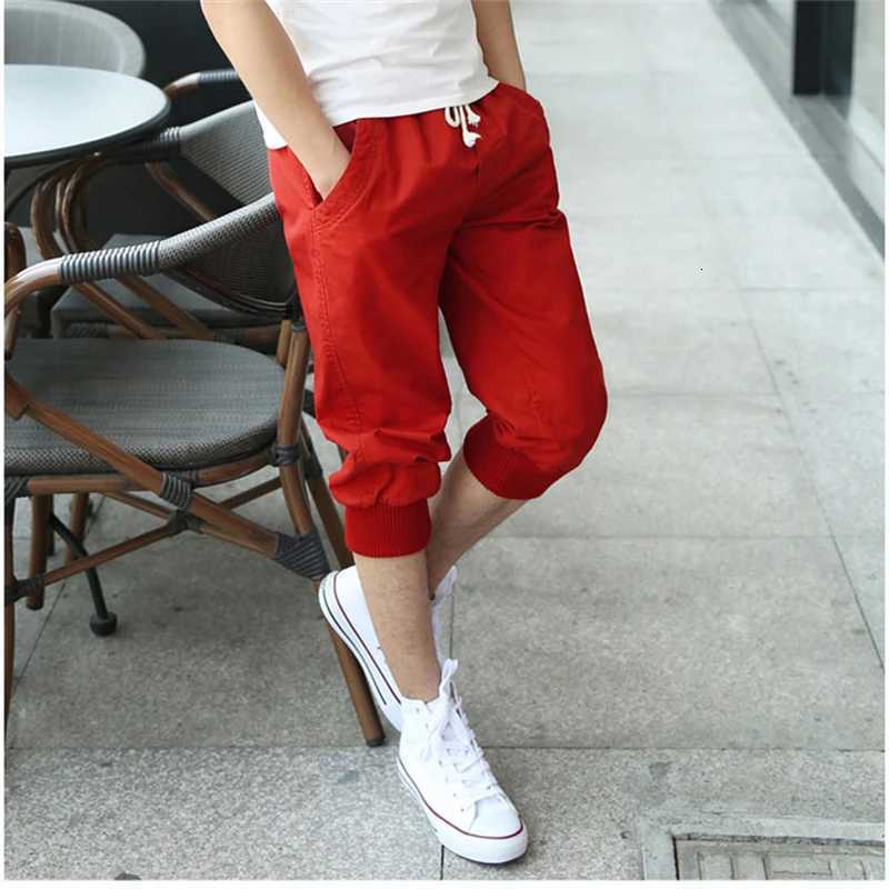 100% coton mince pantalon recadré pantalon masculin pantalon de longueur mi-long pantalon 7 points pantalon harem pantalon sportif mascu xj250821