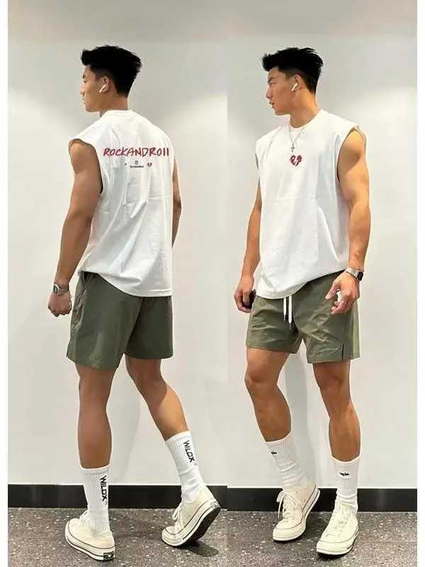 American Sle Casual Loose Svel Basketball Sport Vest Mens Summer Trendy Brand Design Pure Cotton Fashion Top X250821