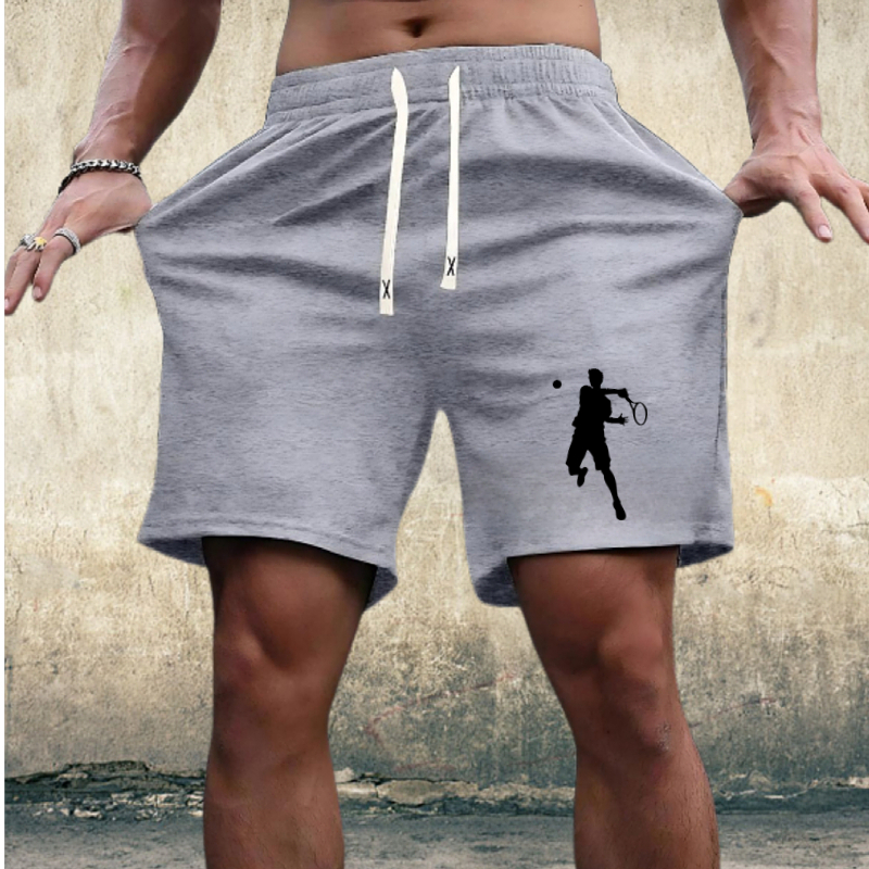 1367 Summer Wholesale Customizable Large Size Men's Casual Elastic Knitted Shorts Mid-Waist Breathable Boxer Pants Hot Drawstring Printed