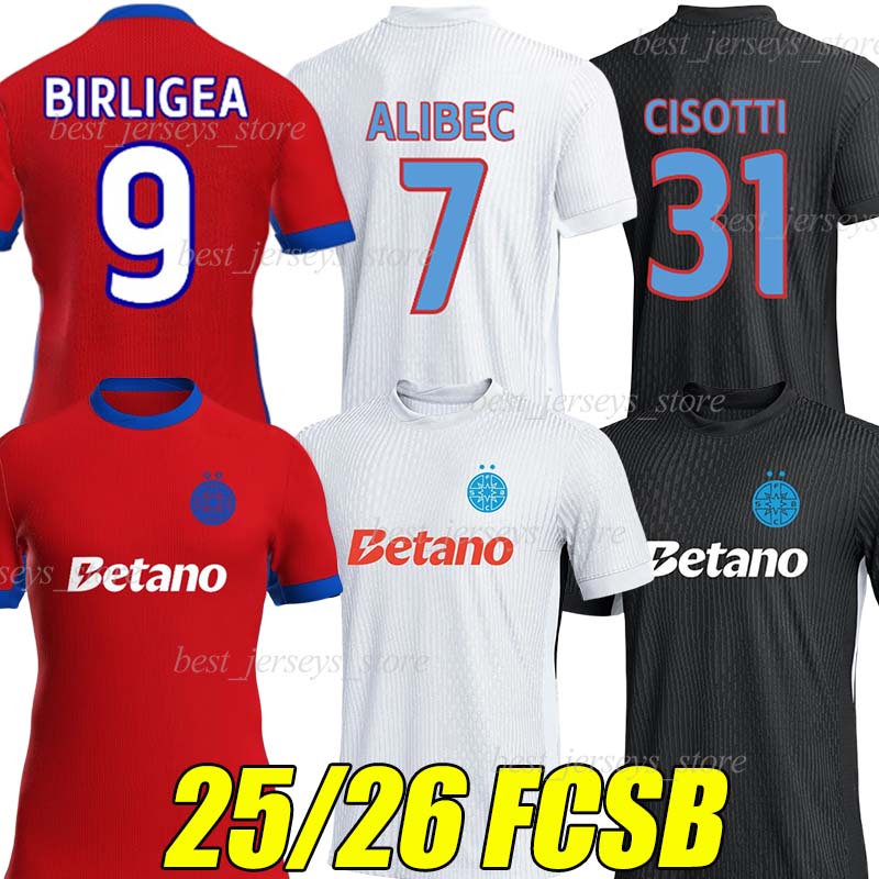 25/26 FCSB soccer jerseys TANASE BIRLIGEA MICULESCU POLITIC CISOTTI RADUNOVIC STOIAN OLARU GRAOVAC ALIBEC SUT 2025 2026 home Men Football Shirts-image-945231076