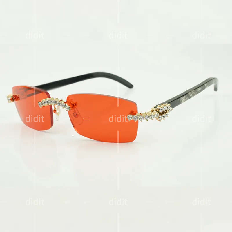 Buffs de 5,0 DIA Lunettes de soleil 3524012 avec des jambes de corne de buffle noir texturé naturelle et des objectifs 56 mm