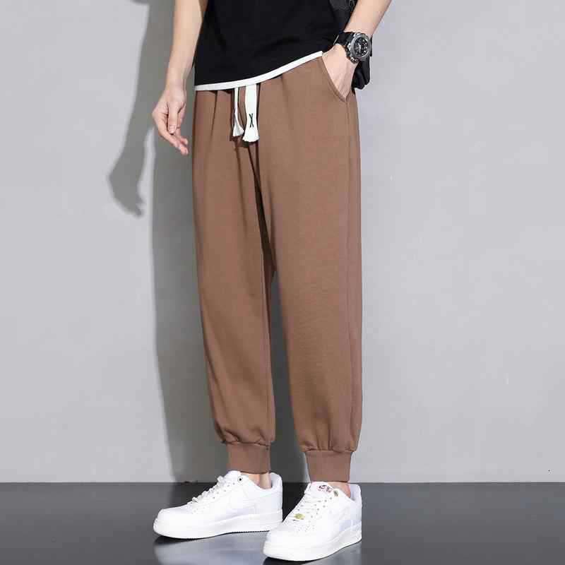 Jogger Sweatpants Spring Autumn Korean Loose Gray Sports Men's American Style New Knitted Casual Long Pants B5