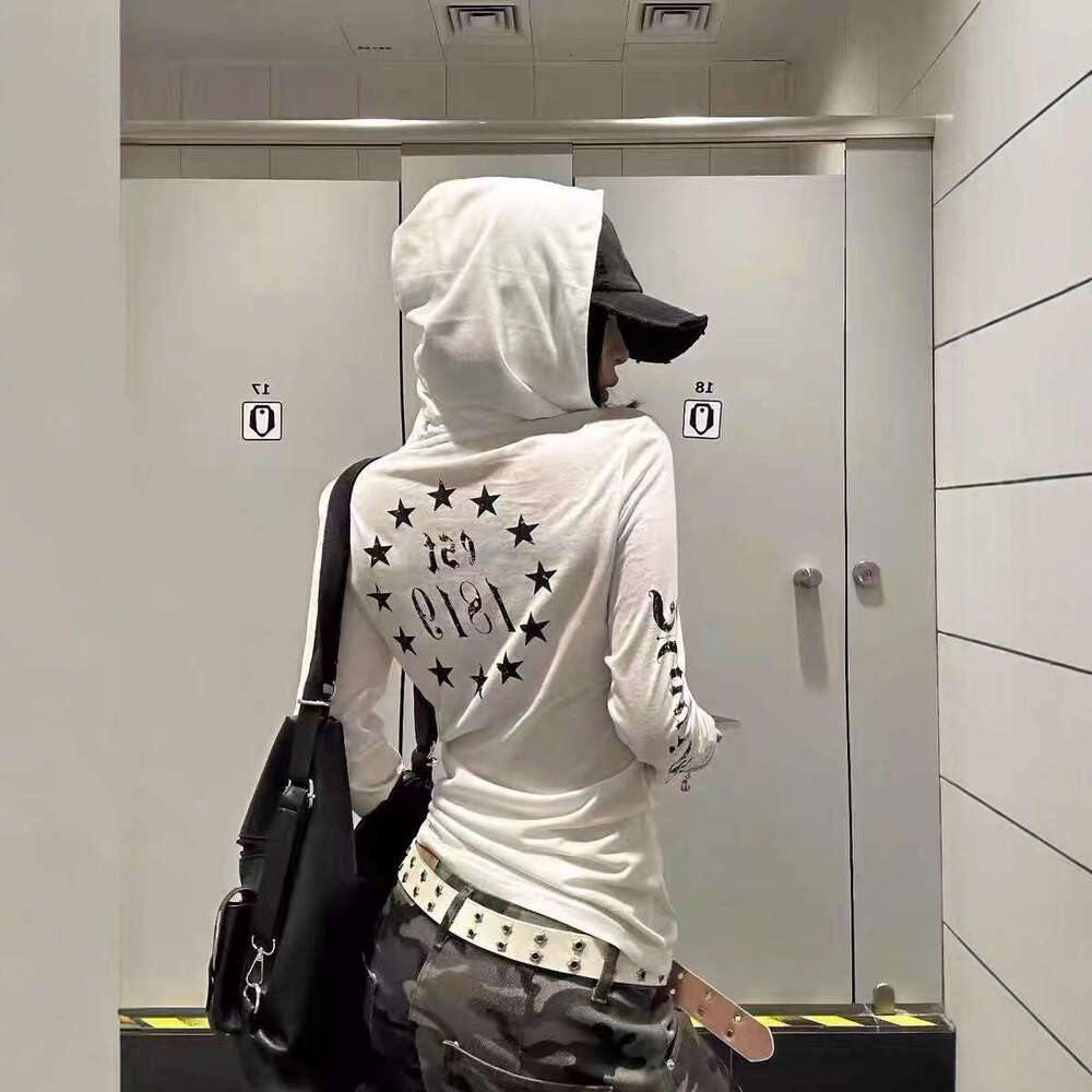 American High Slim Fit Hoodie Trendy Hip Hop Street Style Design Autumn Winter Top B5