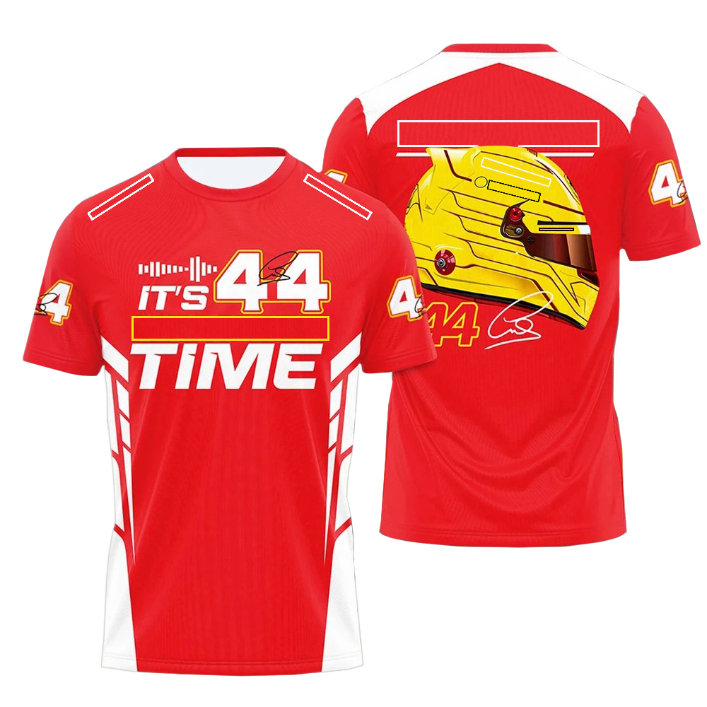 2025 F1 No.44 Driver's Racing T-Shirt Formula 1 Race Fans Red Short-Sleeve Tee Special Edition T-shirt Customizable Racer's F1 Team Tee