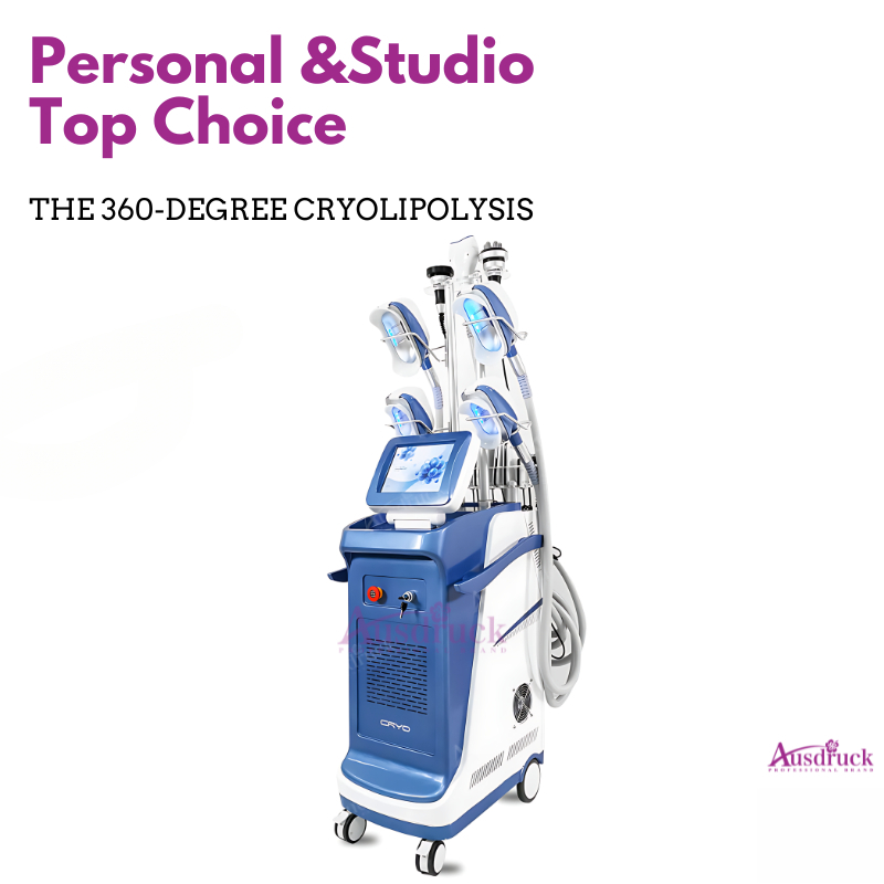 Cryo Cavitation RF Body Slimming Machine 360° Fat Freezing and Laser Shaping 5-Handle Cryotherapy and Lipo Laser Device Tax-Free