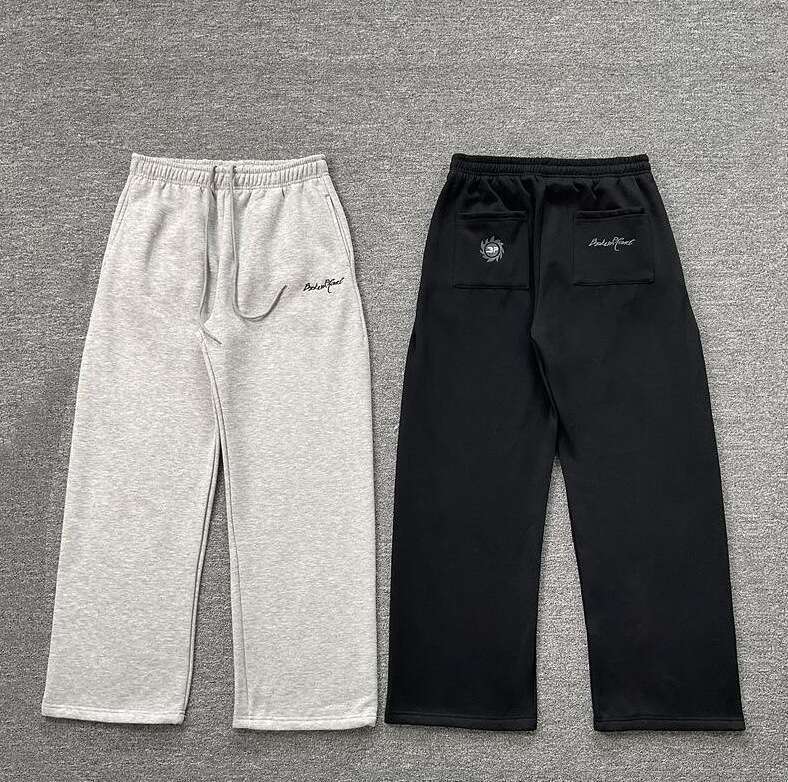 Y2k American Style Autumn Winter Casual Pants Unisex Letter Embroidery Sweatpants Street Loose Straight Leg Sports Trousers B5