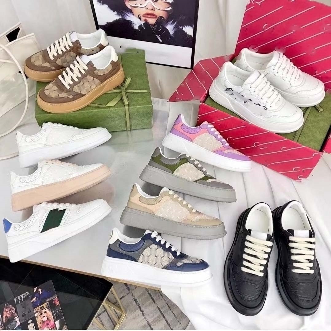 Designers Shoes Men Women White leather retro sneakers Trainer 4cm Thick Bottom trainer Genuine Leather Luxury Casual Shoe Outdoor Sneakers 8.20 02