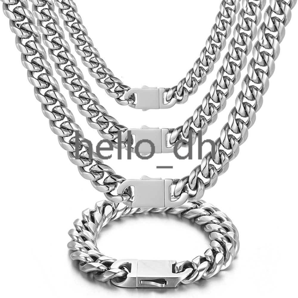 Mens Hip Hop 925 silver 925 silver Cuban Link Chain Necklace with Snap Hook Gold Plated Silver Miami Cuban Link Chain