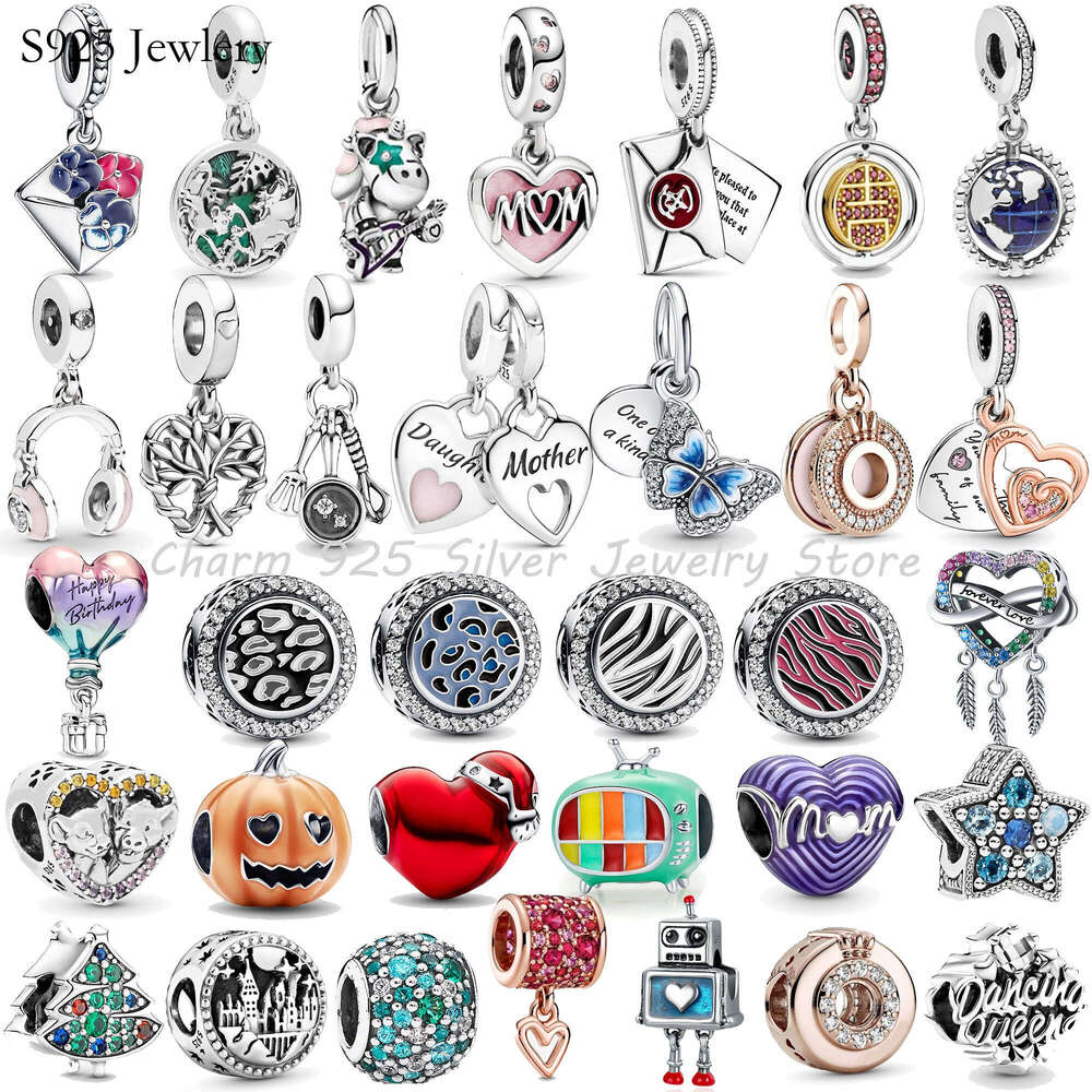 New 925 Sterling Silver Dangle Charm Pumpkin Bead Hot Air Balloon Love Pendant Charms Beads Suitable for S925 Classic Lady Bracelets DIY Fashion Jew
