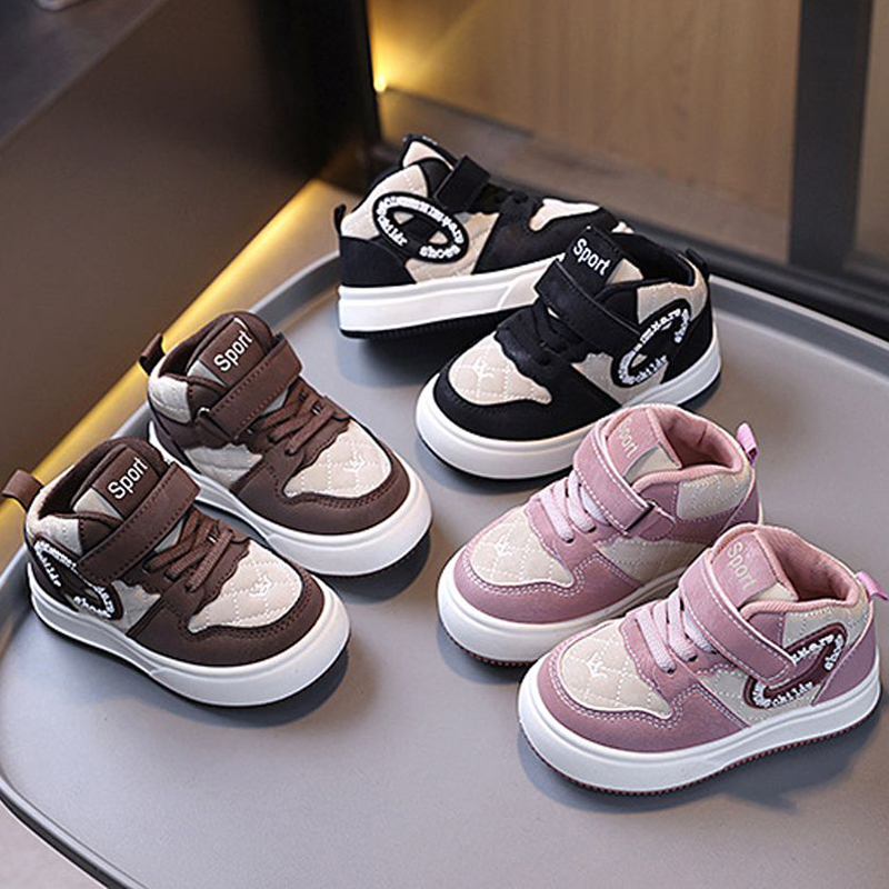 High Top Toddler Sports Sneakers Kids Running Board Shoes Walkfashion Boys Girls Casual Trainers Children Outdoor Walking Footwear Shoes Sizes 21 -