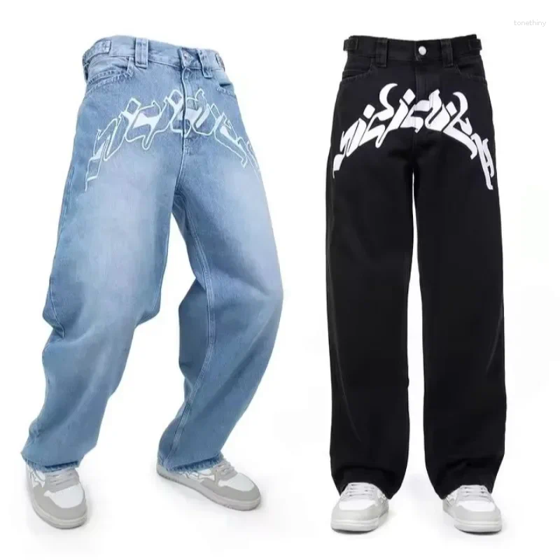 Men's Jeans Designer Jeans Loose Straight Leg 2025 Spring Autumn High Street Hip Hop Trendy Brand Personalized Letter Print Casual Trousers