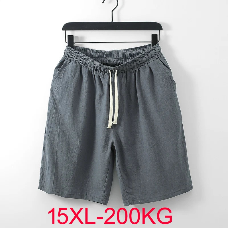 mens big shorts plus size 15XL 12XL 14XL 9XL summer linen large stretch sports loose 56 58 60 black Large size shorts 200KG250820