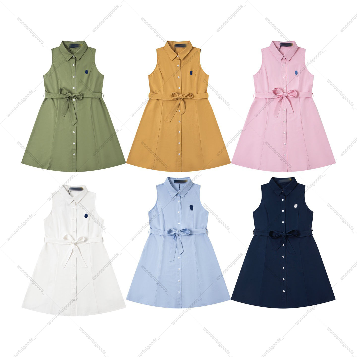 robes de créateurs pour femmes robes polo classiques pour femmes robe cardigan sans manches à revers pour femmes