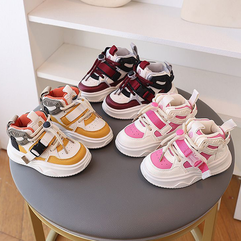 Enfants baskets hi-top girls chaussures pour tout-petits chaussures de planche décontractées walkfashion garçons hauts top chaussures de basket-b
